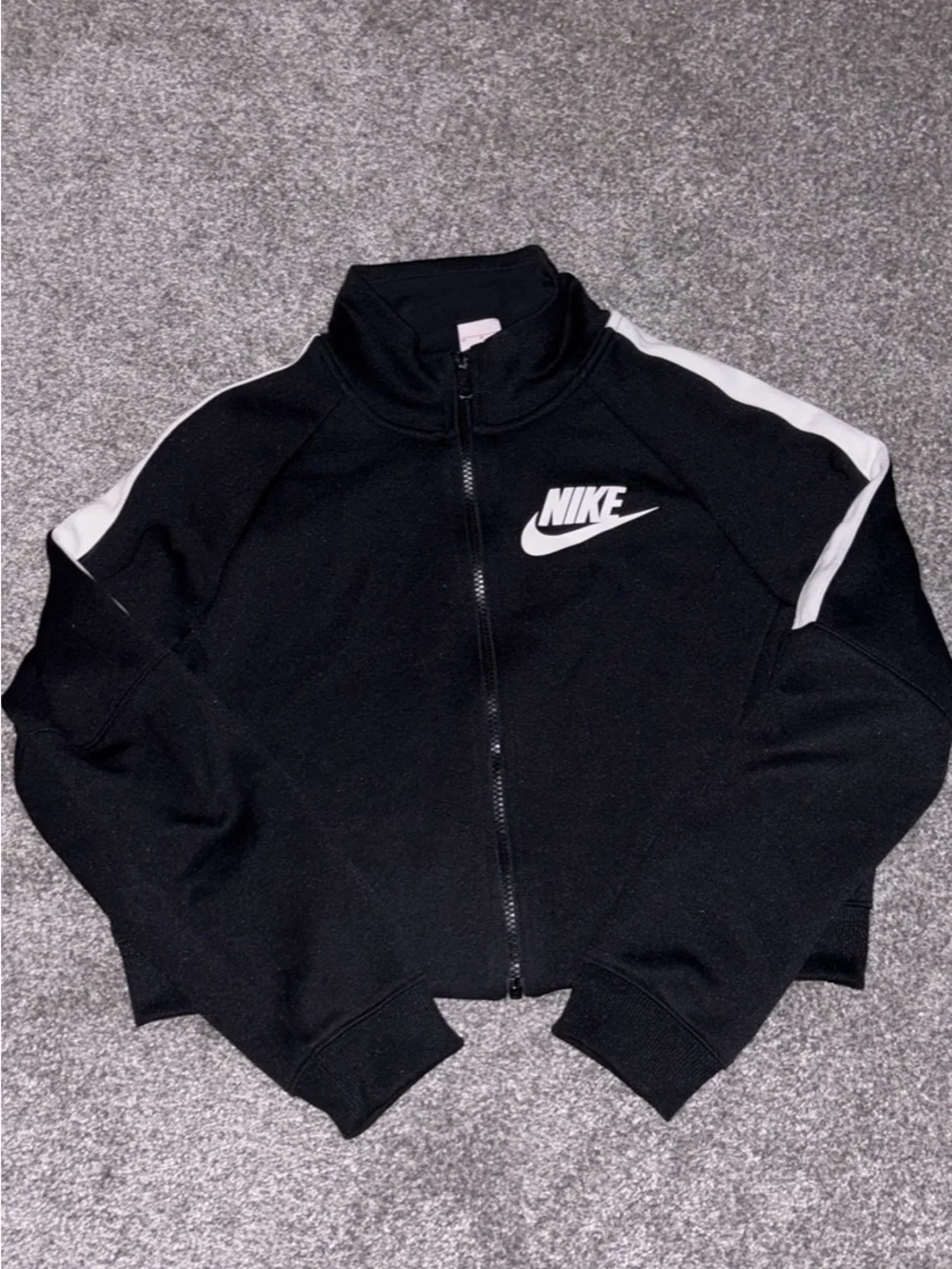 Nike Black Jacket with White Shoulder Stripes